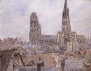 Camille Pissarro The Roofs of Old Rouen,Gray Weather china oil painting reproduction